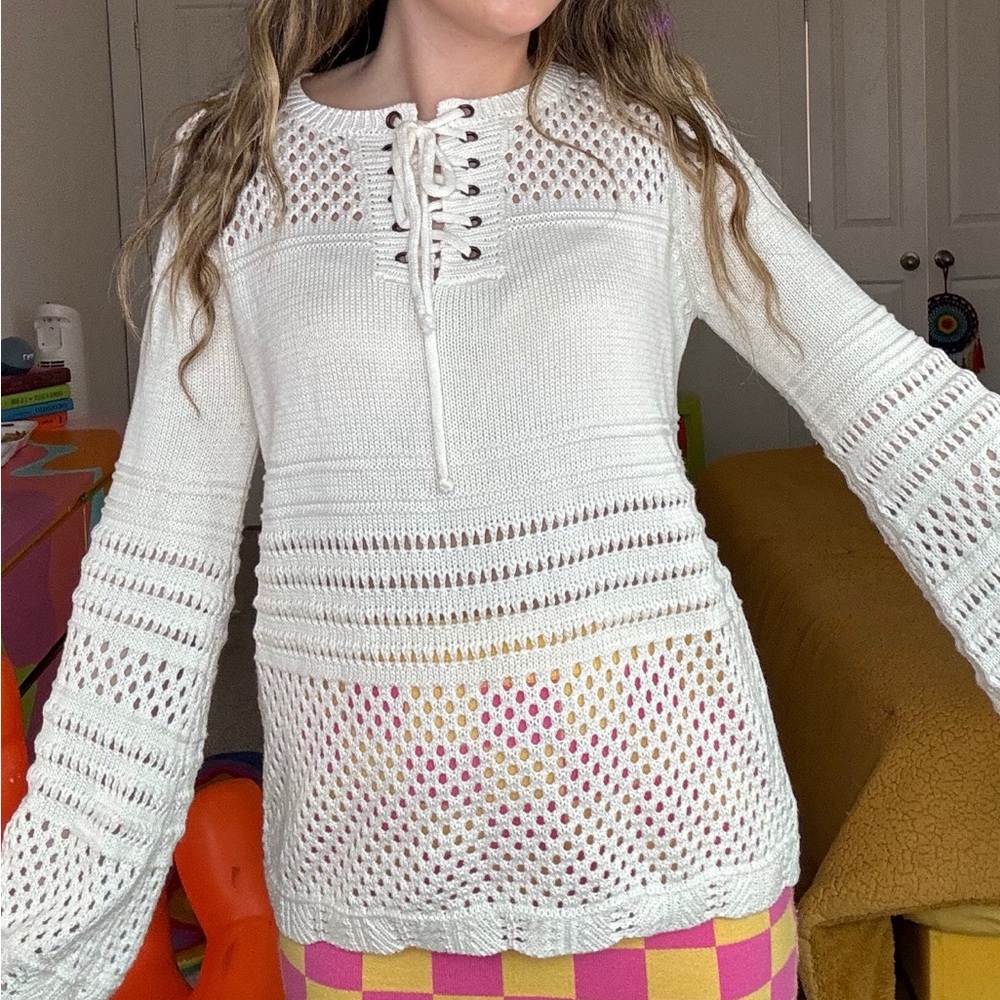 ANOTHER ONE cream knit long sleeve